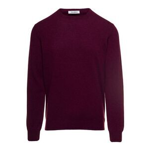 Gaudenzi Men Purplish Red Crewneck Sweater In Cashmere Man Gaudenzi